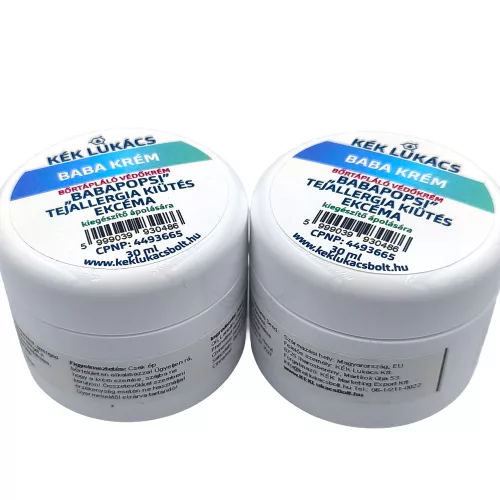 Kék Lukács Baba Krém bőrápoló védőkrém, tejallergia kiütés, ekcéma, nemcsak popsikrém 30ml