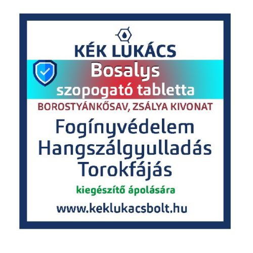 Kék Lukács Bosalys szájüreg fertőtlenítő rágótabletta (afta, fogínygyulladás) 30db