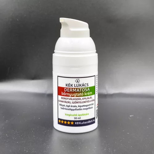 Kék Lukács Dermatosa borotválkozás, szőrtelenítés utáni frissítő krém (kipattogzott bőr, szőrtüszőgyulladás) 30ml