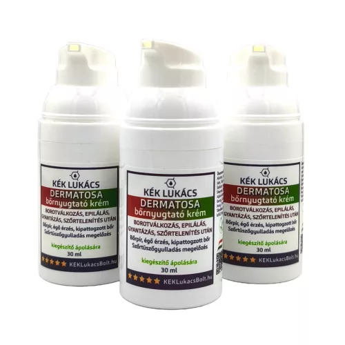 Kék Lukács Dermatosa borotválkozás, szőrtelenítés utáni frissítő krém (kipattogzott bőr, szőrtüszőgyulladás) 30ml