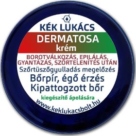   Kék Lukács Dermatosa borotválkozás, szőrtelenítés utáni frissítő krém (szőrtüszőgyulladás, kipattogzott bőr) 5ml