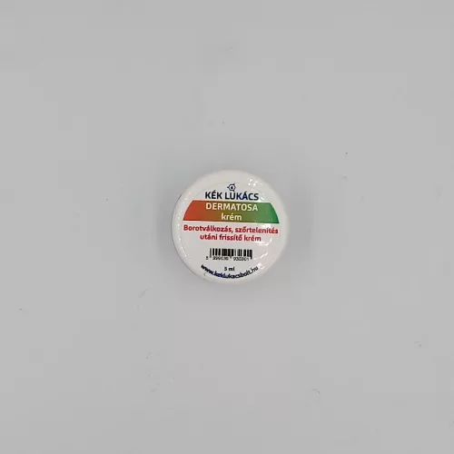 Kék Lukács Dermatosa borotválkozás, szőrtelenítés utáni frissítő krém (szőrtüszőgyulladás, kipattogzott bőr) 5ml