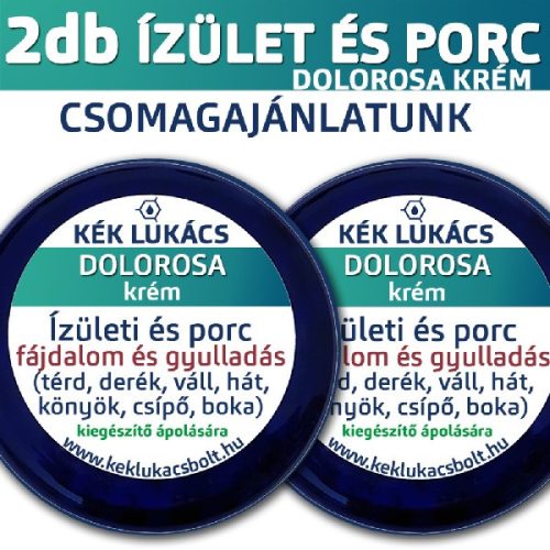 Kék Lukács Ízület és Porc (térd, váll, csípő, hát, derék) Dolorosa krém 2 darabos csomagajánlatunk