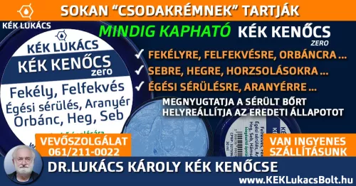 Kék Lukács Kék Kenőcs ZERO új tégelyben (felfekvés, fekélyes seb, égési sérülés) eredeti, hitelesített 30ml