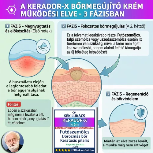 Kék Lukács Kerador-X krém (futó szemölcs, talpiszemölcs, dorozmás bőr, keratosis pilaris)