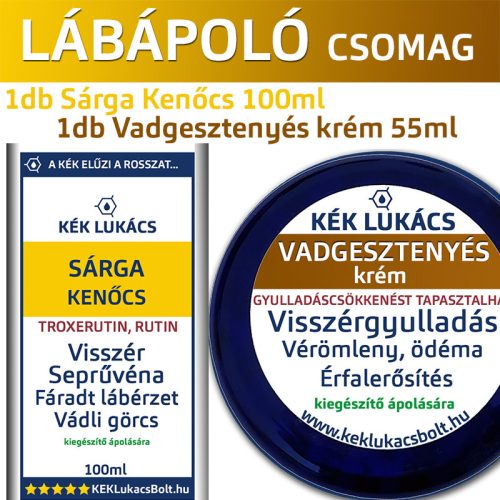 Kék Lukács természetes lábápoló csomag (visszér, érfalak támogatása) 100ml+55ml