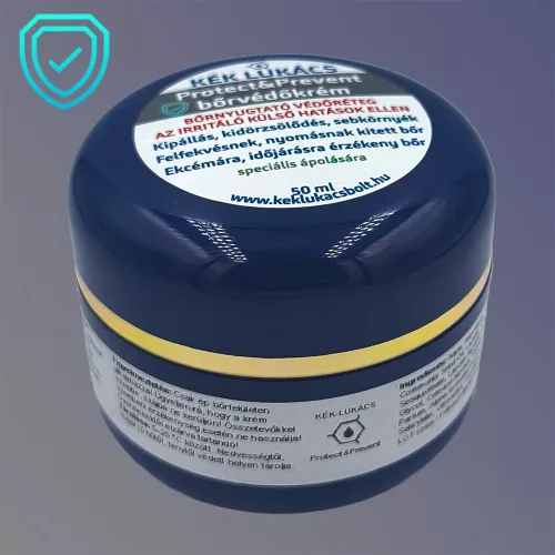 Kék Lukács Protect Prevent bőrvédőkrém sebkörnyék, kipállás, nedvedző seb, ekcémára napallergiára érzékeny bőr -50ml
