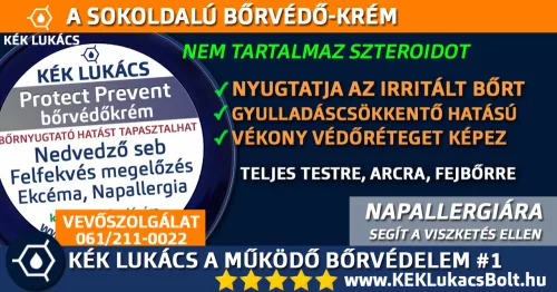 Kék Lukács Protect Prevent bőrvédőkrém sebkörnyék, kipállás, nedvedző seb, ekcémára napallergiára érzékeny bőr -50ml