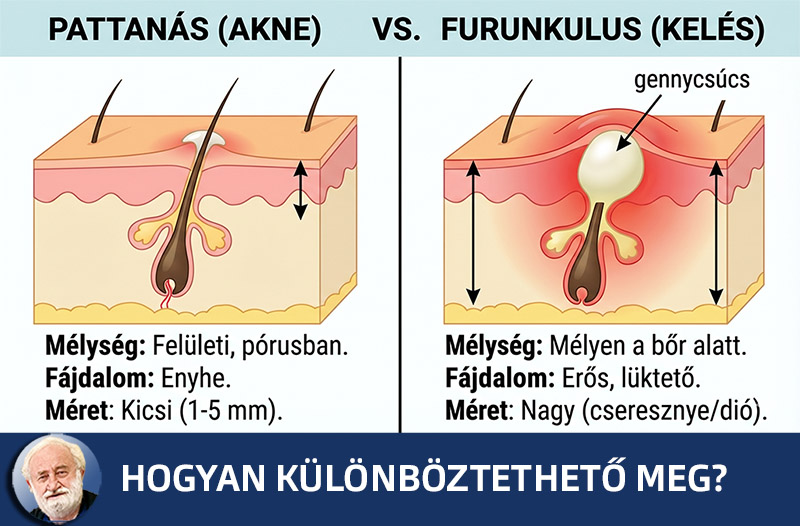 Hogyan különböztethető meg? Akne vagy Furunkulus? Jellemző különbségek.